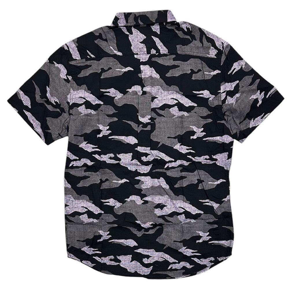 Levi's Men's Camarillo Black Purple Camo Short Sleeve Button Up Shirt in Small - Picture 2 of 3